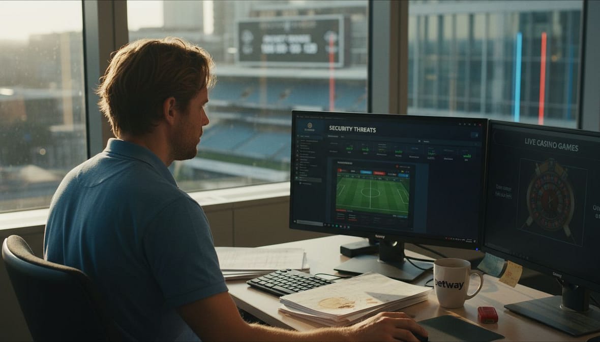 IT specialist monitoring betting platform security