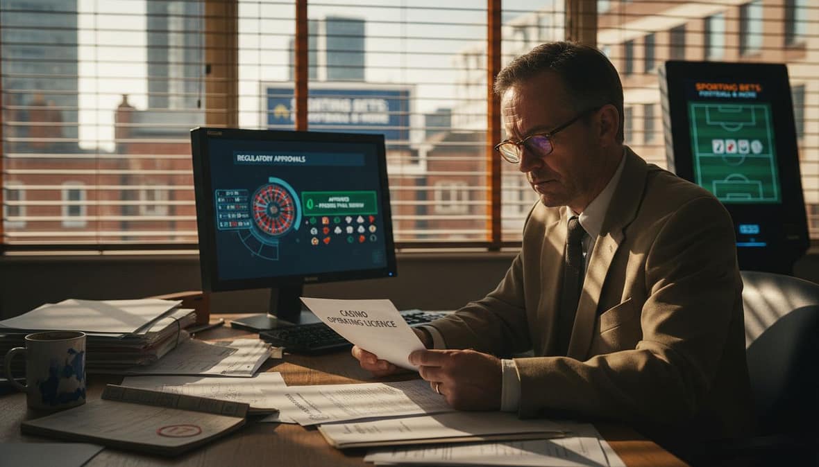 Inspector reviews casino licensing paperwork